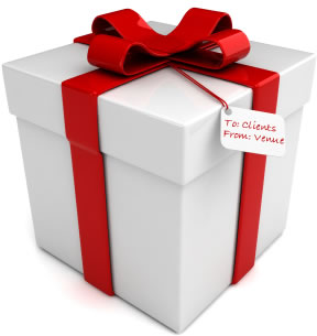 Gift box with red bow